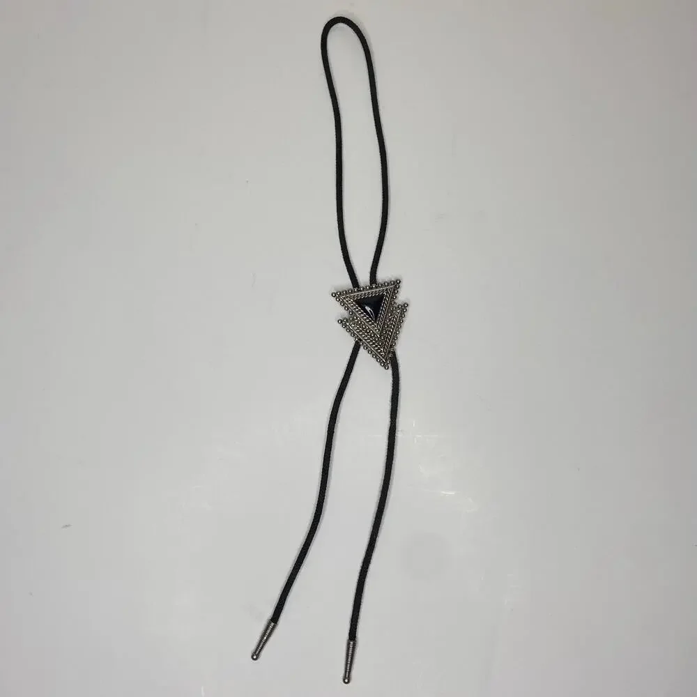 Vintage Black & Silver Neck Tie
